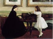 James Mcneill Whistler At the Piano oil on canvas